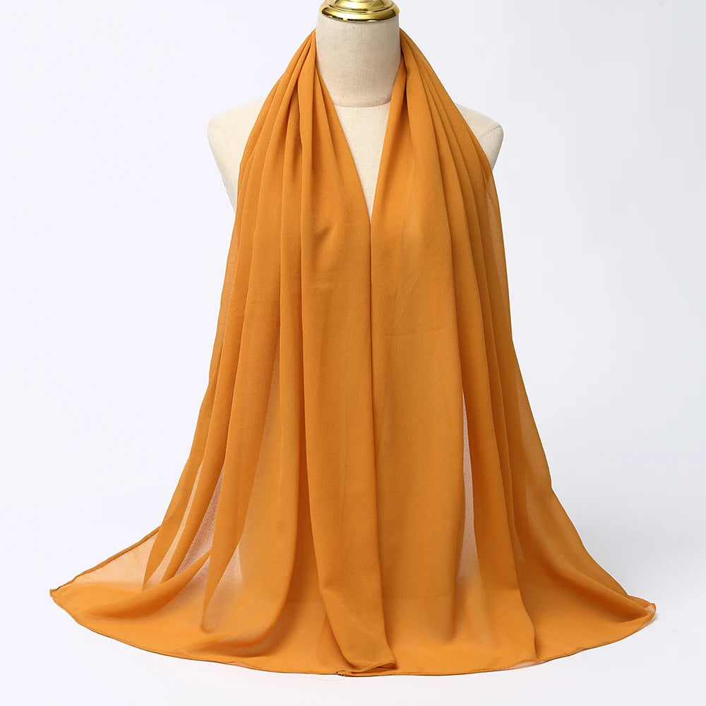 Muslim Chiffon Hijab Scarf Women Long Solid - Lena & Miles Exquisite Boutique LLC.
