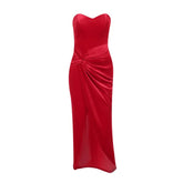 Tuularose Sexy Backless Red Dress Women&