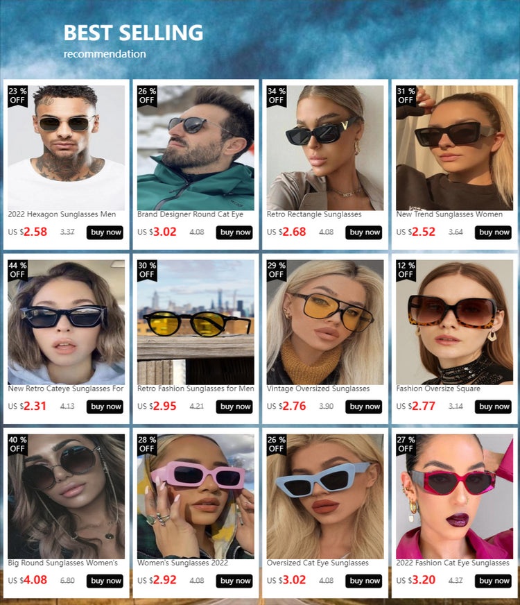 Retro Rectangle Sunglasses Women Brand Designer - Lena & Miles Exquisite Boutique LLC.