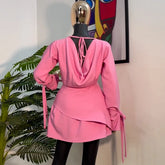 CM.YAYA Women Tie Up Bow Long Sleeve O- - Lena & Miles Exquisite Boutique LLC.