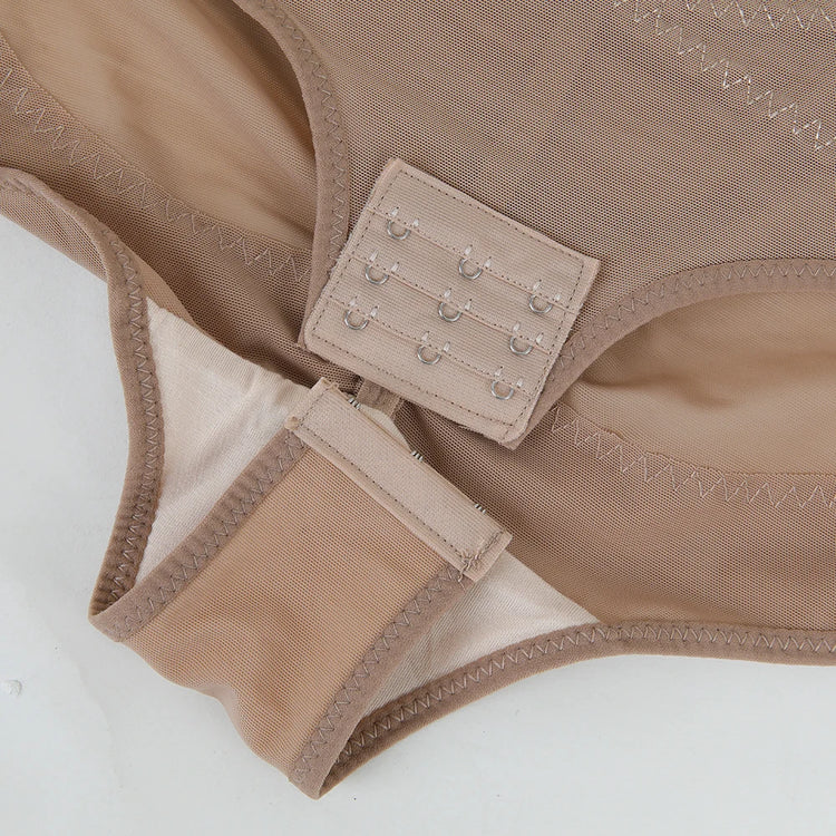 Women Tummy Control Body Shaper Mesh Slimming Waist Briefs Bodysuit V Neck Body Shaper Butt Lifter Smooth Body with Built in Bra - Lena & Miles Exquisite Boutique LLC.