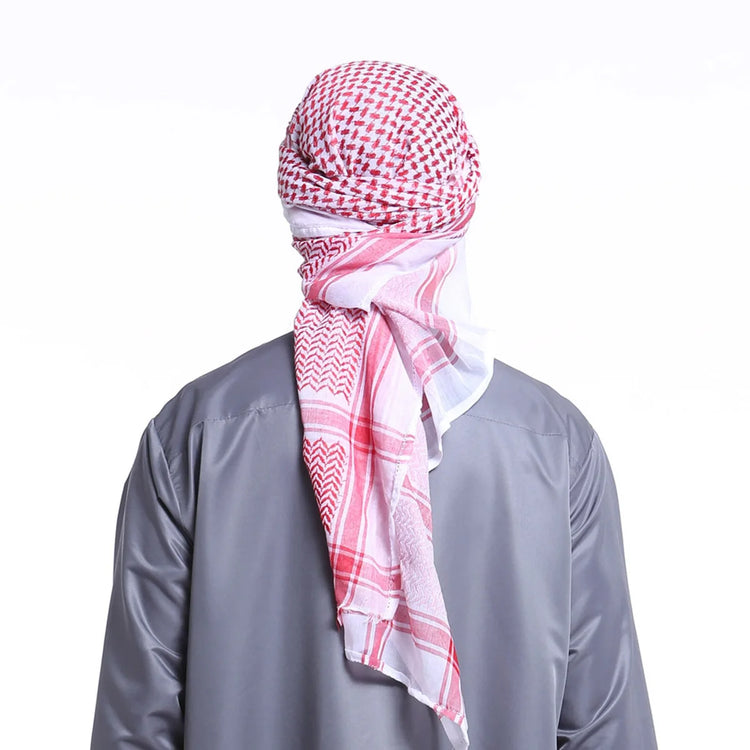 New Arab Shemagh Muslim Keffiyeh Head Wrap Tactical Desert Head Neck Scarf Military Shawl Arabic Scarf Headwear with Agal Rope - Lena & Miles Exquisite Boutique LLC.