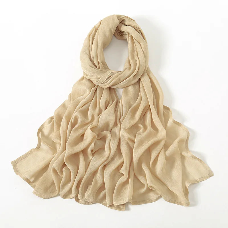 Ramadan Solid Color Big Size Cotton Rayon Hijab - Lena & Miles Exquisite Boutique LLC.