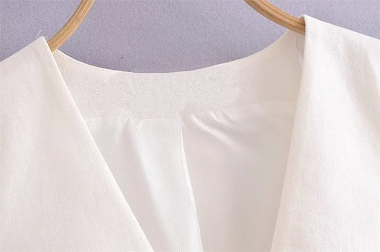 KEYANKETIAN Summer New Linen Texture V- - Lena & Miles Exquisite Boutique LLC.