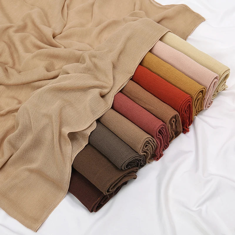 New Crinkle Rayon Hijab For Women Muslim Scarf - Lena & Miles Exquisite Boutique LLC.