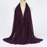 Ramadan Muslim Chiffon Hijabs For Woman Plain - Lena & Miles Exquisite Boutique LLC.
