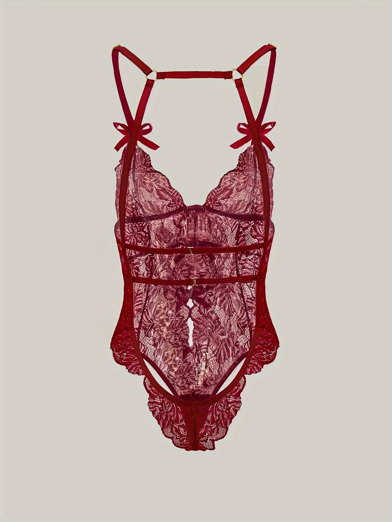 Sexy Floral Lace Sleeveless Teddy Bodysuit - Deep V Backless, Seductive Lingerie, Soft Comfortable Fabric, Perfect for Romantic Nights, Honeymoon, Anniversary, and Bachelorette Party - Womens Underwear for Confidence Boost - Lena & Miles Exquisite Boutique LLC.