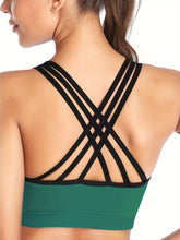 3pcs Criss Cross Back Sports Bras, Comfy & Breathable versatile Fitness Tank Bra, Women&