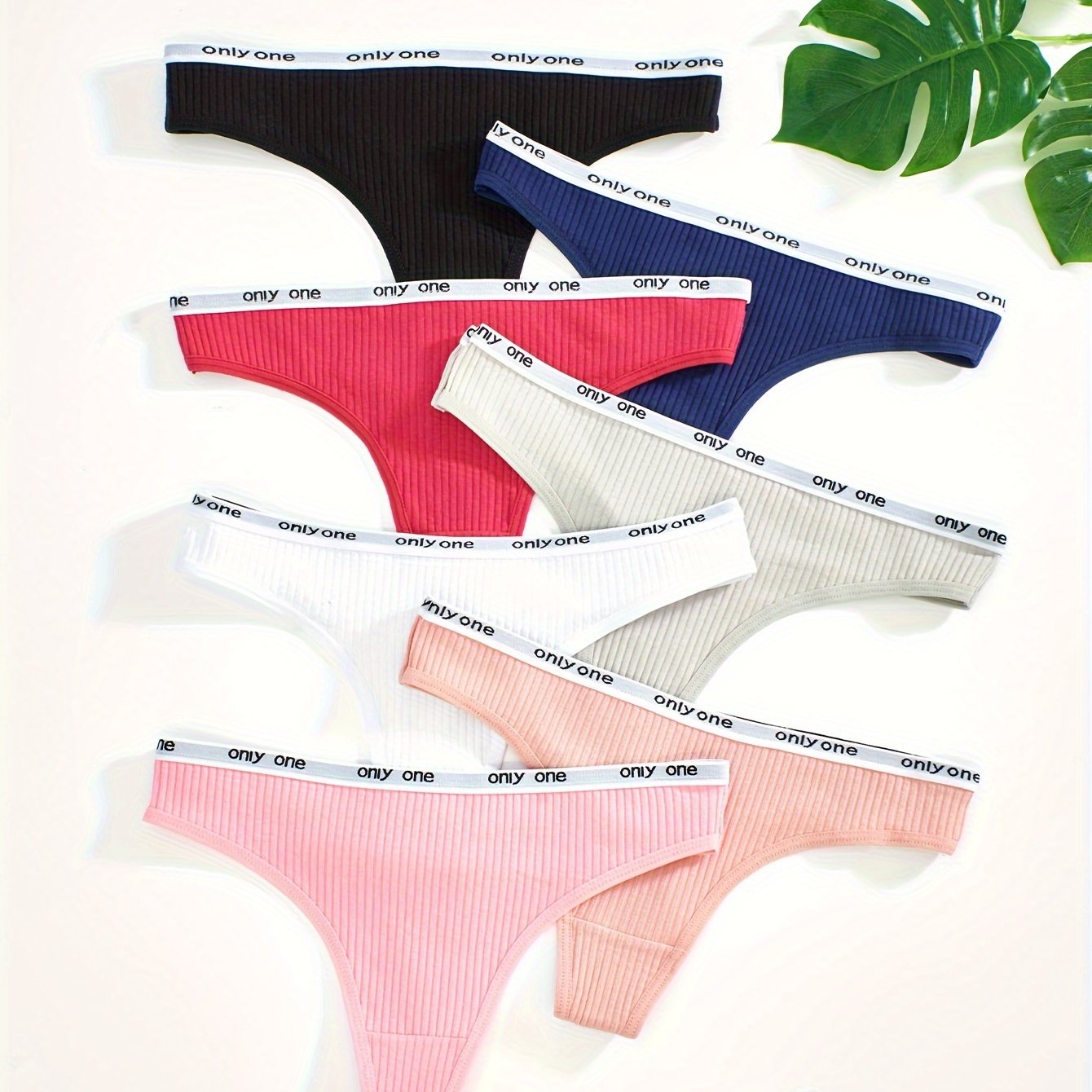 7pcs Letter Tape Thongs, Comfy & Skin-friendly Low Waist Intimates Panties, Women&