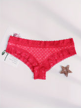 Adorable Heart Print Hipster Panties with Festive Lace Trim - Low Waist, Soft & Comfortable Intimates for Women - Perfect Kings Day Lingerie - Lena & Miles Exquisite Boutique LLC.