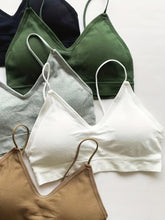 5pcs Soft Ribbed Bralettes, Comfort & Breathable Thin Strap Everyday Bra, Women&