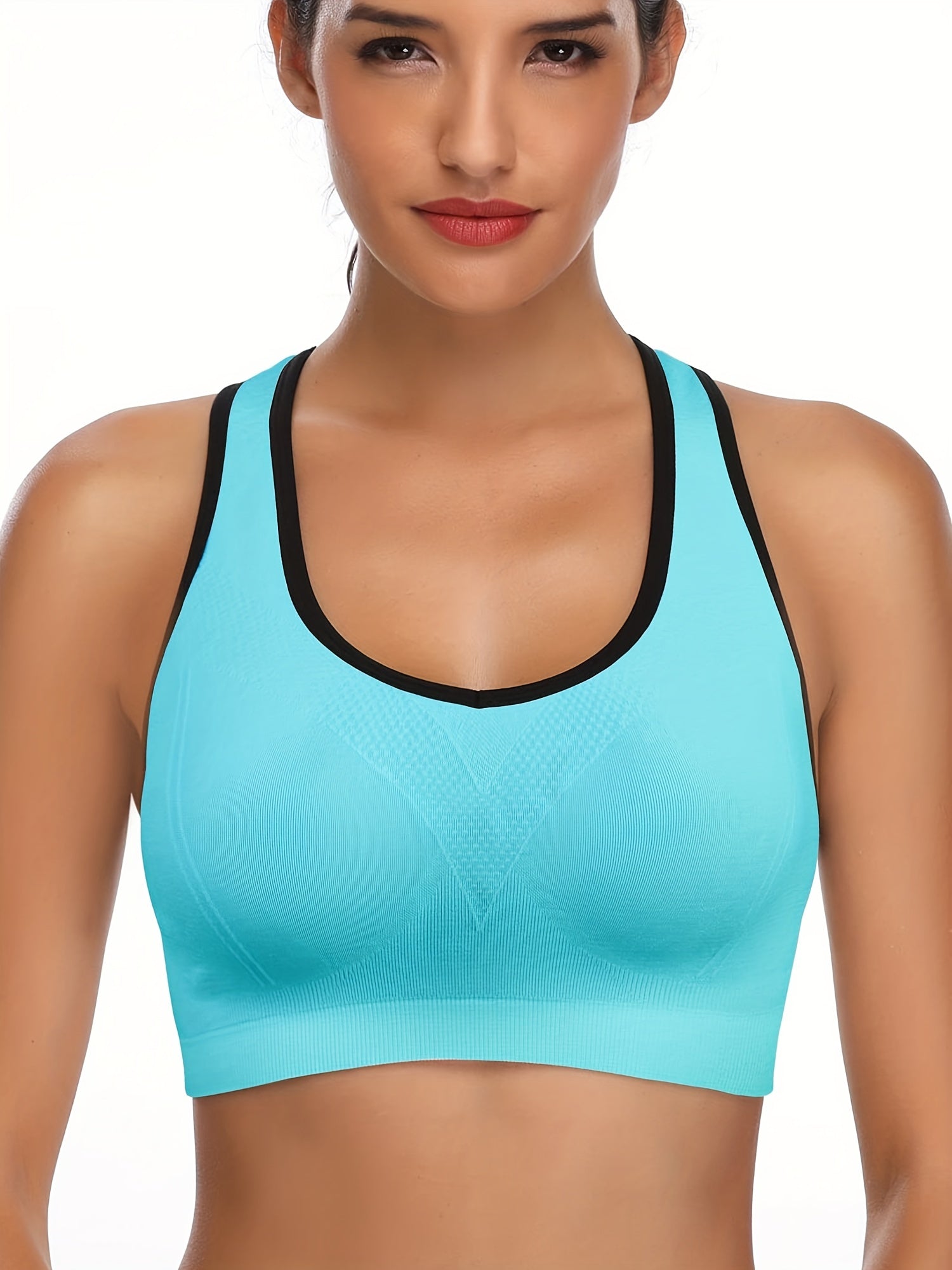 3pcs Criss Cross Back Sports Bras, Comfy & Breathable versatile Fitness Tank Bra, Women&