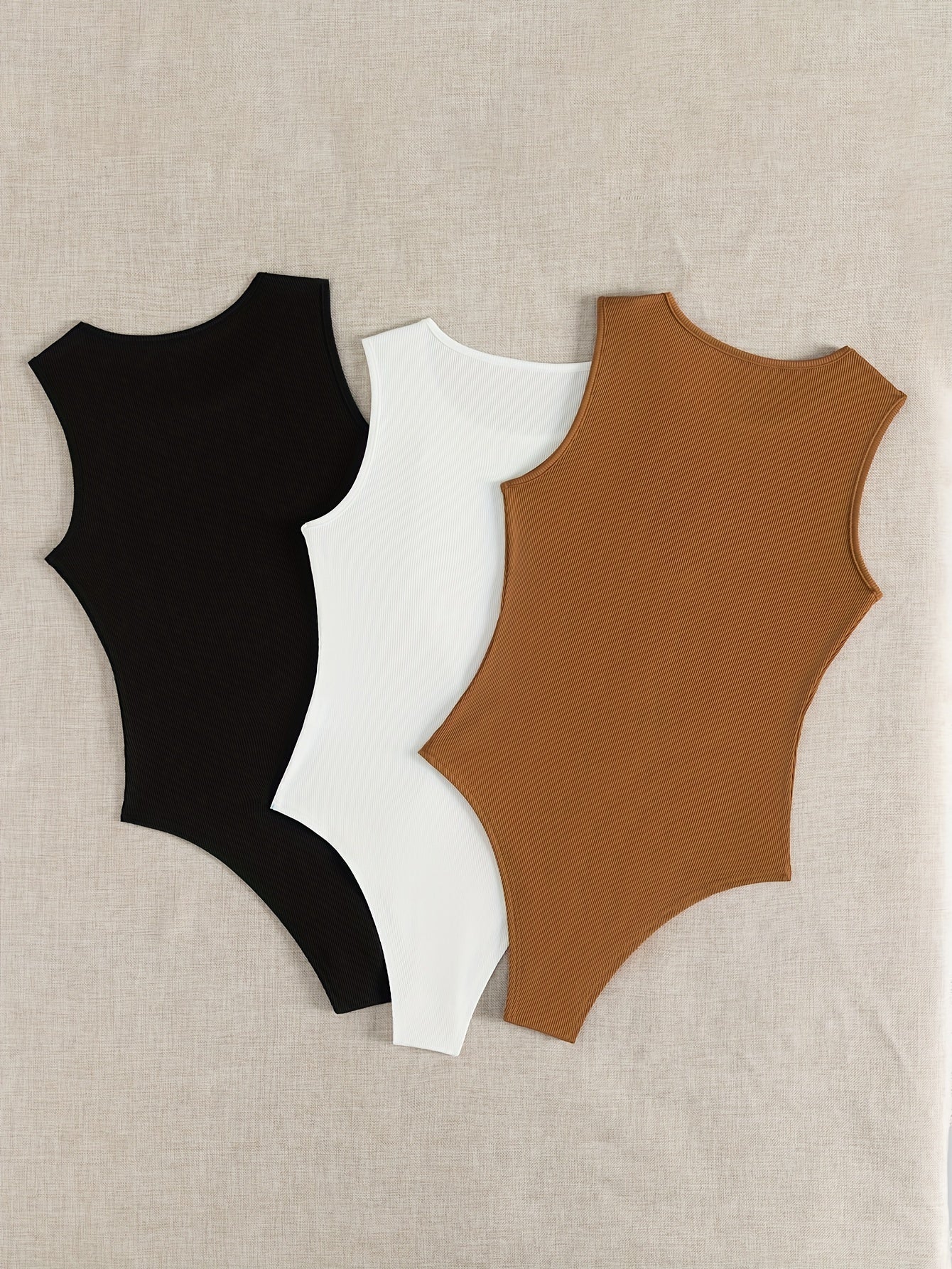 3-Pack Versatile Sleeveless Bodysuits for Women - Form-Fitting Crew Neck Design, Everyday Comfort & Style in a Bodycon Fit - Lena & Miles Exquisite Boutique LLC.
