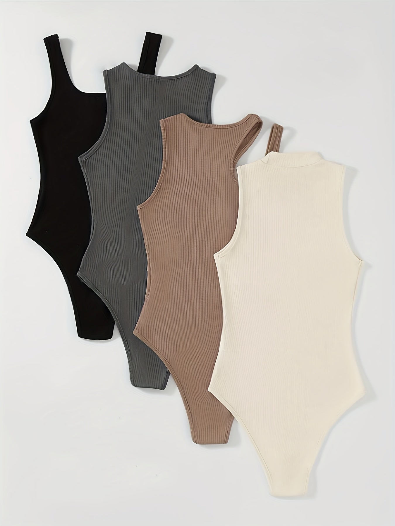 4 Pack Vibrant Solid Color Bodysuits - Lena & Miles Exquisite Boutique LLC.