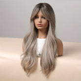 24 Inch Long, Coily, Heat Resistant Pink Body Wave Hair Wigs with Bangs - Synthetic Fiber, Fantasy Theme, Perfect for Daily, Party, Cosplay, Music Festival Use - High-Quality, Soft, Natural-Looking Hair for Women and Girls - Lena & Miles Exquisite Boutique LLC.