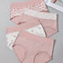 4pcs Cartoon Print Colorblock Briefs, Soft & Comfort High Waist Intimates Panties, Women&