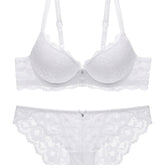 Romantic Lace Embroidery Lingerie Set - Soft & Breathable Push-Up Bra with Sheer Panty - Perfect Seductive Valentines Gift for Her - Womens Comfortable Intimate Wear - Lena & Miles Exquisite Boutique LLC.