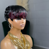 Brazilian Remy Human Hair Pixie Cut Wigs for Women - Glueless Wear & Go Wig with Layered Body Wave, 150% Density Rose Net Cap, Multi-Color Options for Halloween, Music Festivals & Carnaval, Festive Hair Wig | Modern Hairstyle - Lena & Miles Exquisite Boutique LLC.