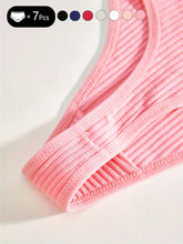 7pcs Letter Tape Thongs, Comfy & Skin-friendly Low Waist Intimates Panties, Women&