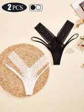 High Waist Criss Cross Floral Print Semi-Sheer Thong Panties - Strappy Lace Women&