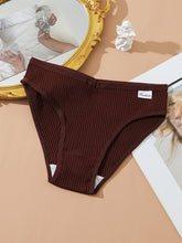 8pcs Seamless Ribbed Bikini, Comfy & Breathable Low Waist Panties, Women&