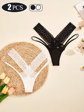 High Waist Criss Cross Floral Print Semi-Sheer Thong Panties - Strappy Lace Women&