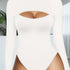 Long Sleeve Mock Neck Bodysuits For Women With Cutout Front Top - Lena & Miles Exquisite Boutique LLC.