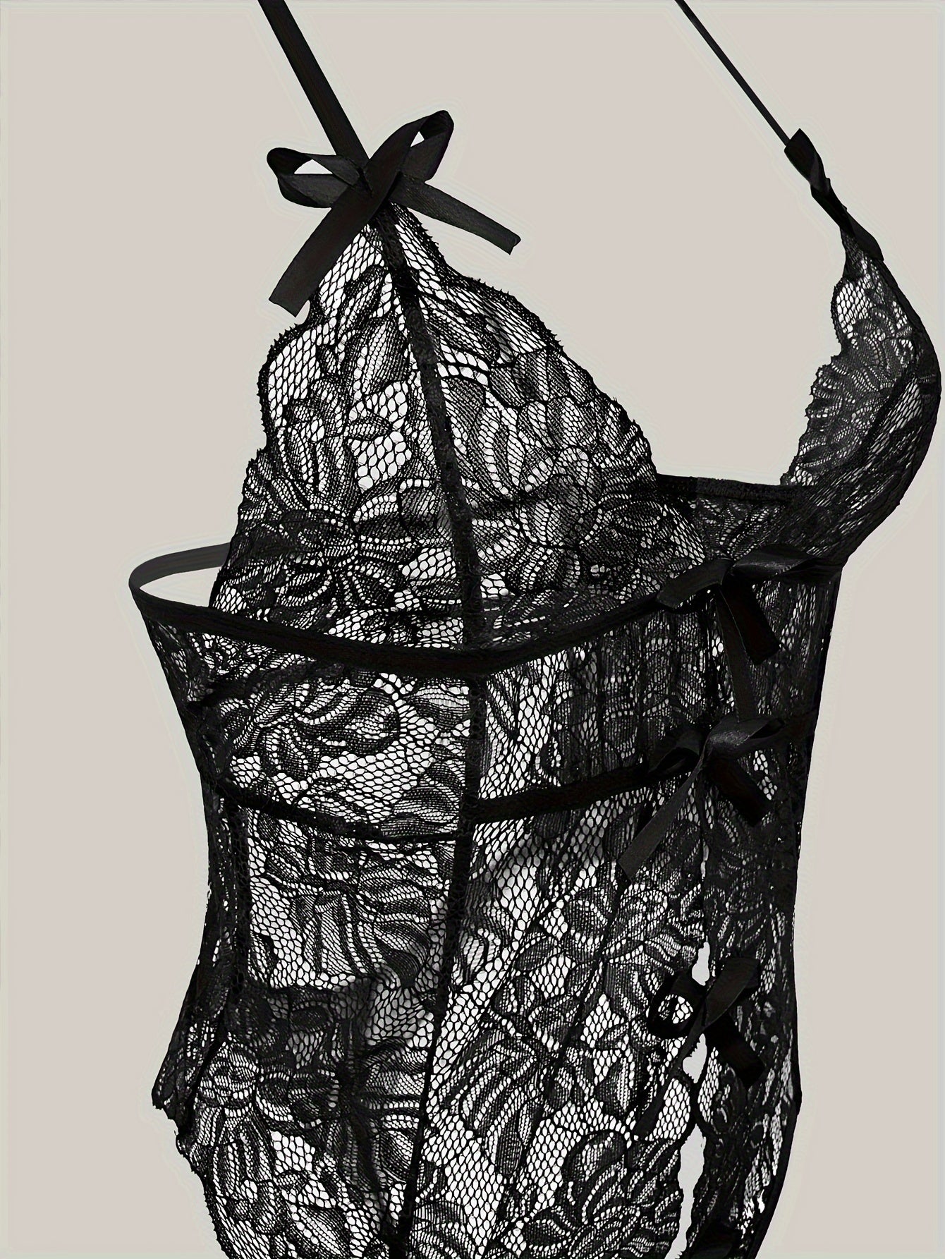 Sexy Floral Lace Sleeveless Teddy Bodysuit - Deep V Backless, Seductive Lingerie, Soft Comfortable Fabric, Perfect for Romantic Nights, Honeymoon, Anniversary, and Bachelorette Party - Womens Underwear for Confidence Boost - Lena & Miles Exquisite Boutique LLC.