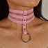 Punk Hollow Faux Leather Choker Necklace - Adjustable Three-Strap Design for a Customizable Fit, Premium Artificial Leather for a Luxurious Feel, Sexy Womens Lingerie and Underwear Accessory for a Romantic Evening or Night Ou - Lena & Miles Exquisite Boutique LLC.
