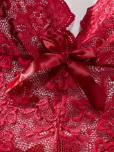 Plus Size Seductive Floral Lace Bodysuit - Plunging Halter Neck, Open Crotch, Medium Stretch, Sheer, Knit Fabric, Polyester Material - Sexy Lingerie for Women - Lena & Miles Exquisite Boutique LLC.