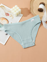 8pcs Seamless Ribbed Bikini, Comfy & Breathable Low Waist Panties, Women&