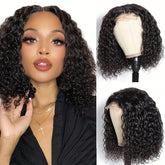 Beaushine Luxury Bob Human Hair Wigs - Short Water Wave Wet Wavy Style for Black Women - 10inch 13x4x1 Middle Part, Glueless Lace Closure, Pre-Plucked, 150% Density - Naturally Luscious and Easy to Style - Lena & Miles Exquisite Boutique LLC.
