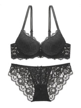 Romantic Lace Embroidery Lingerie Set - Soft & Breathable Push-Up Bra with Sheer Panty - Perfect Seductive Valentines Gift for Her - Womens Comfortable Intimate Wear - Lena & Miles Exquisite Boutique LLC.