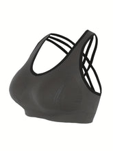 3pcs Criss Cross Back Sports Bras, Comfy & Breathable versatile Fitness Tank Bra, Women&