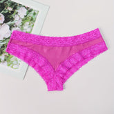 Adorable Heart Print Hipster Panties with Festive Lace Trim - Low Waist, Soft & Comfortable Intimates for Women - Perfect Kings Day Lingerie - Lena & Miles Exquisite Boutique LLC.