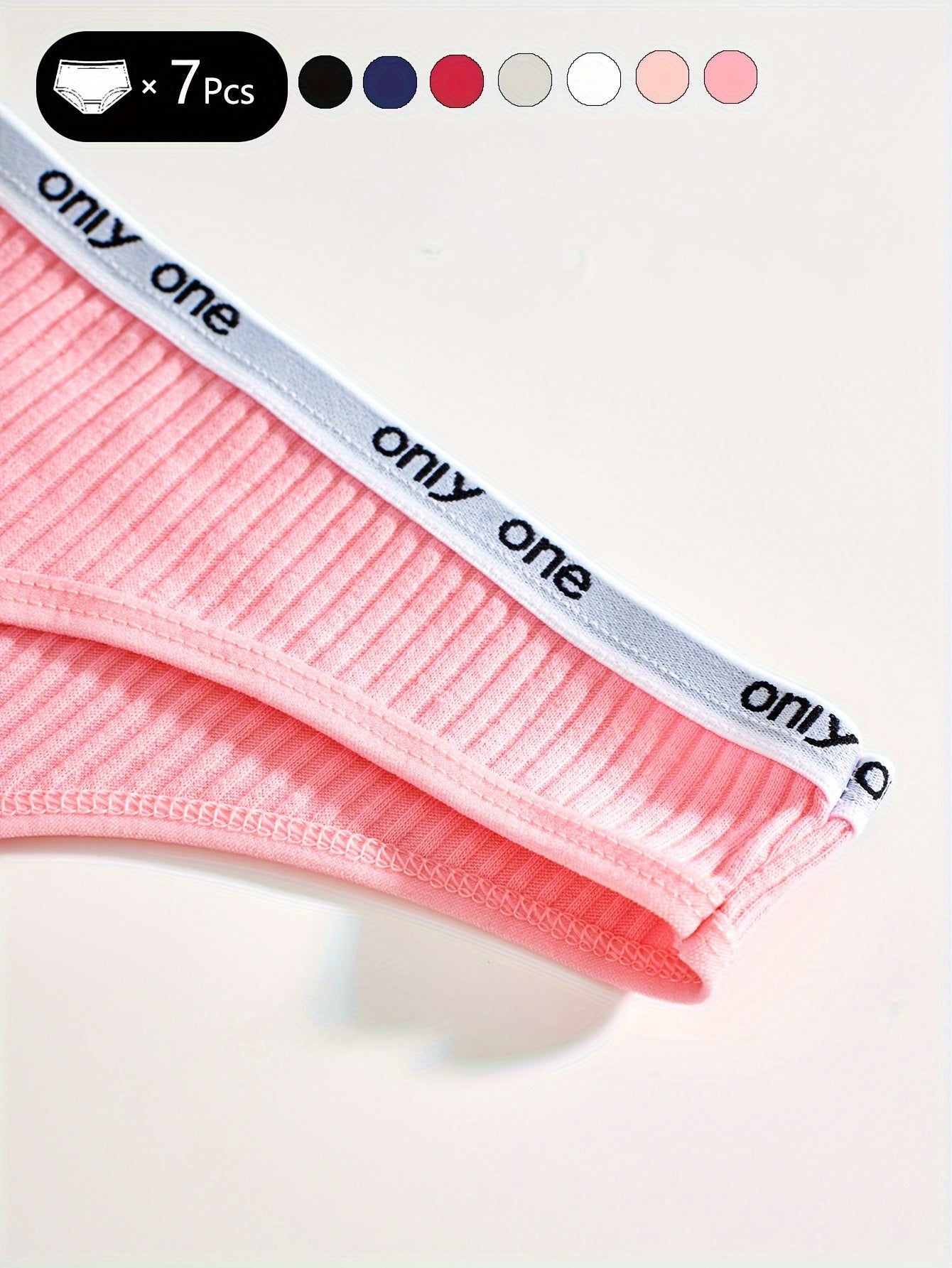 7pcs Letter Tape Thongs, Comfy & Skin-friendly Low Waist Intimates Panties, Women&