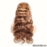 Honey Blonde Lace Front Wig Human Hair 13x4 HD Transparent 4/27 Highlight Ombre Lace Front Wigs Human Hair Pre Plucked With Baby Hair 180% Density Body Wave Glueless Human Hair Wigs For Women - Lena & Miles Exquisite Boutique LLC.