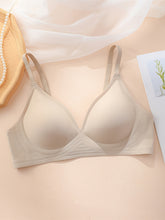 Simple Solid Wireless Bra, Comfy & Breathable Stretch Intimates Bra, Women&