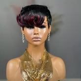 Brazilian Remy Human Hair Pixie Cut Wigs for Women - Glueless Wear & Go Wig with Layered Body Wave, 150% Density Rose Net Cap, Multi-Color Options for Halloween, Music Festivals & Carnaval, Festive Hair Wig | Modern Hairstyle - Lena & Miles Exquisite Boutique LLC.