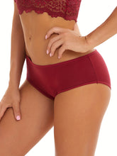 3pcs Simple Period Panties, Comfort Mid-high Waist Physiological Briefs, Breathable Postpartum Panty, Menstruation Panties, Women&