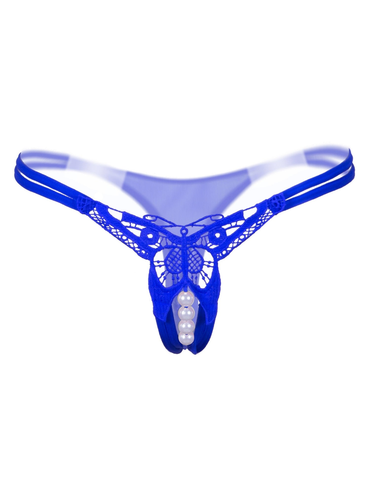 Sexy Butterfly Embroidery Thongs - Sheer Mesh Panties With Open Crotch For Women&