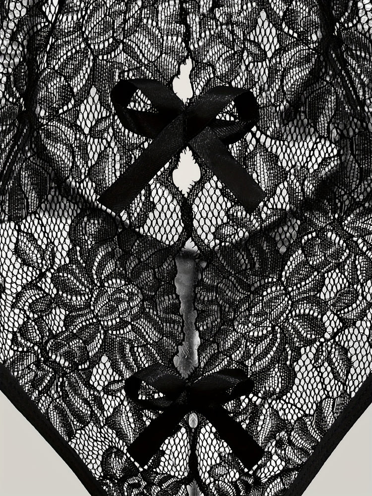 Sexy Floral Lace Sleeveless Teddy Bodysuit - Deep V Backless, Seductive Lingerie, Soft Comfortable Fabric, Perfect for Romantic Nights, Honeymoon, Anniversary, and Bachelorette Party - Womens Underwear for Confidence Boost - Lena & Miles Exquisite Boutique LLC.