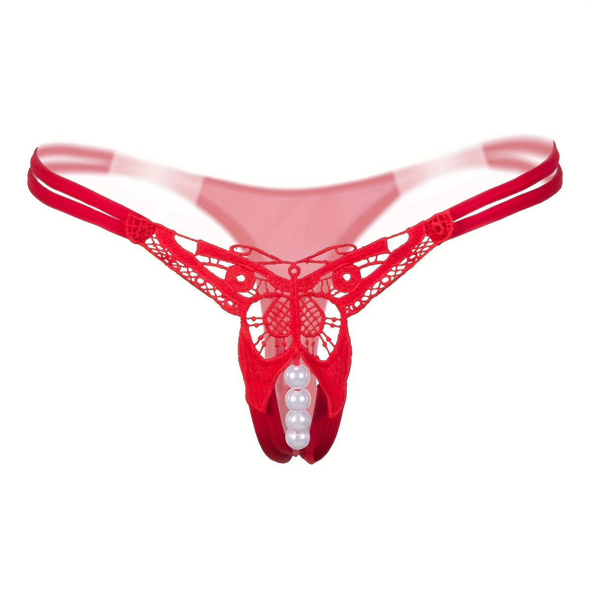 Sexy Butterfly Embroidery Thongs - Sheer Mesh Panties With Open Crotch For Women&
