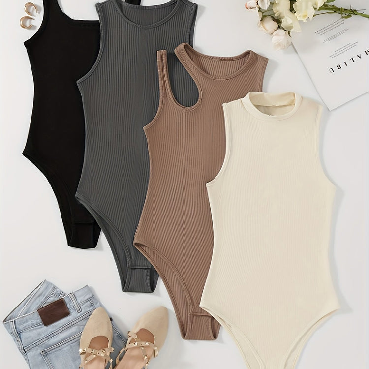 4 Pack Vibrant Solid Color Bodysuits - Lena & Miles Exquisite Boutique LLC.