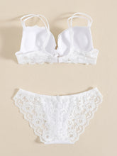 Romantic Lace Embroidery Lingerie Set - Soft & Breathable Push-Up Bra with Sheer Panty - Perfect Seductive Valentines Gift for Her - Womens Comfortable Intimate Wear - Lena & Miles Exquisite Boutique LLC.