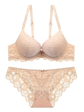 Romantic Lace Embroidery Lingerie Set - Soft & Breathable Push-Up Bra with Sheer Panty - Perfect Seductive Valentines Gift for Her - Womens Comfortable Intimate Wear - Lena & Miles Exquisite Boutique LLC.
