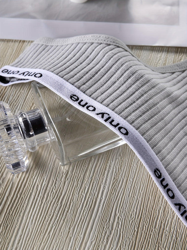 7pcs Letter Tape Thongs, Comfy & Skin-friendly Low Waist Intimates Panties, Women&