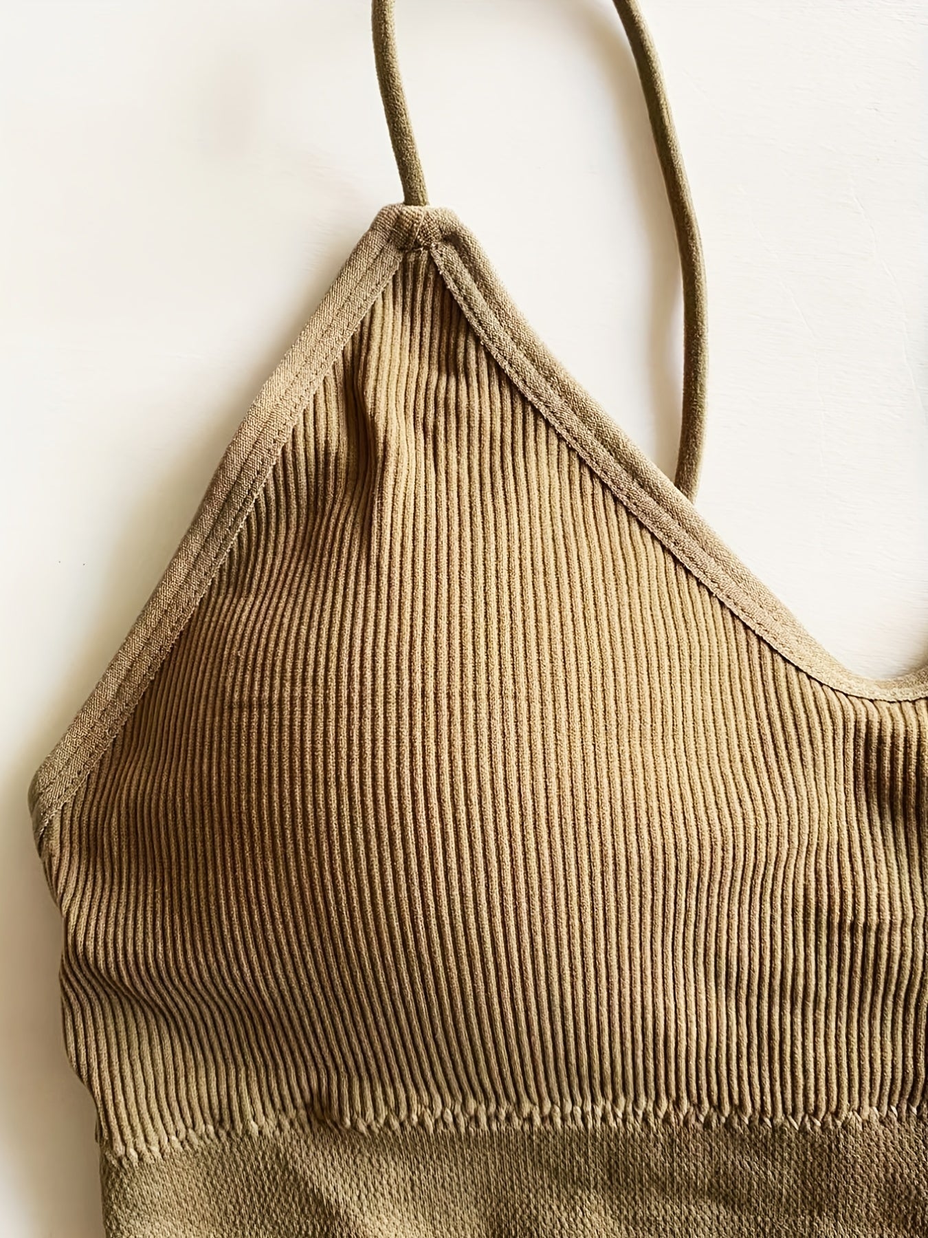 5pcs Soft Ribbed Bralettes, Comfort & Breathable Thin Strap Everyday Bra, Women&