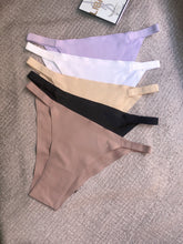 5 Pack Solid Seamless Low Waist Panties, Comfortable Daily Thongs, Women&