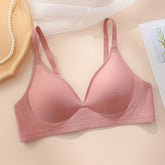 Simple Solid Wireless Bra, Comfy & Breathable Stretch Intimates Bra, Women&